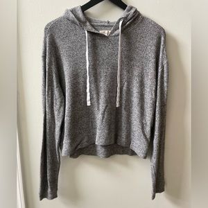 Hollister cropped hoodie, grey, ladies size medium